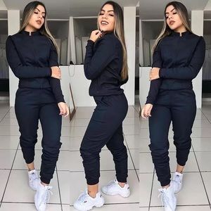 Black Jogger and Zip Up Jacket Set